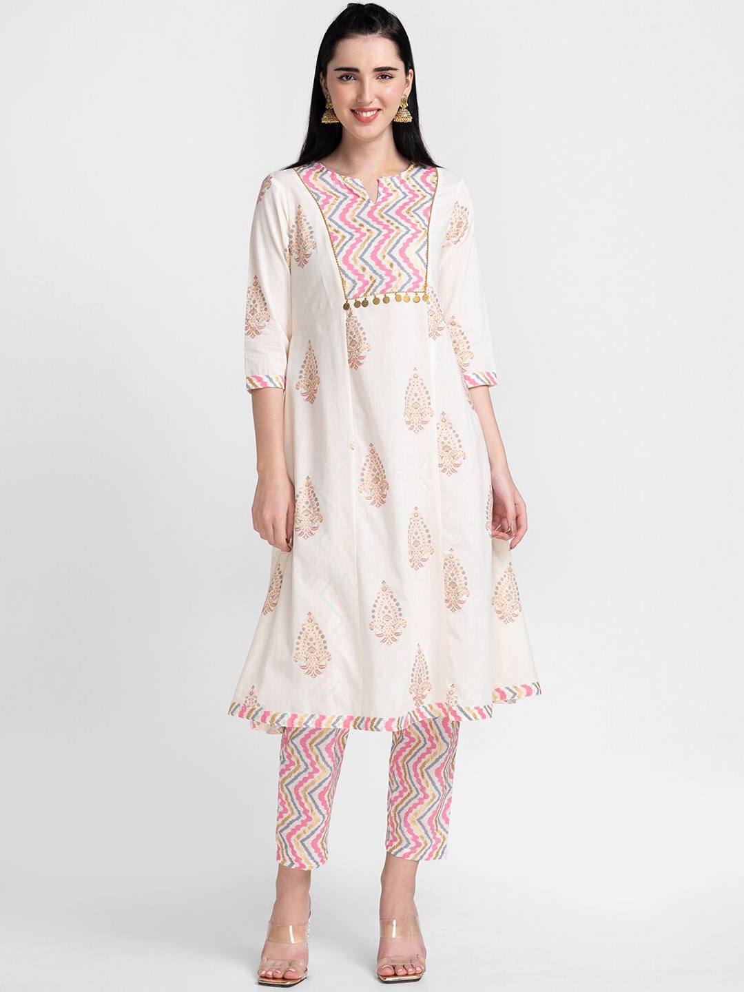 Globus Women Off White Ethnic Motifs Printed Gotta Patti Pure Cotton Kurta with Trouser
Globus Women Off White Ethnic Motifs Printed Gotta Patti Pure Cotton Kurta with Trouser