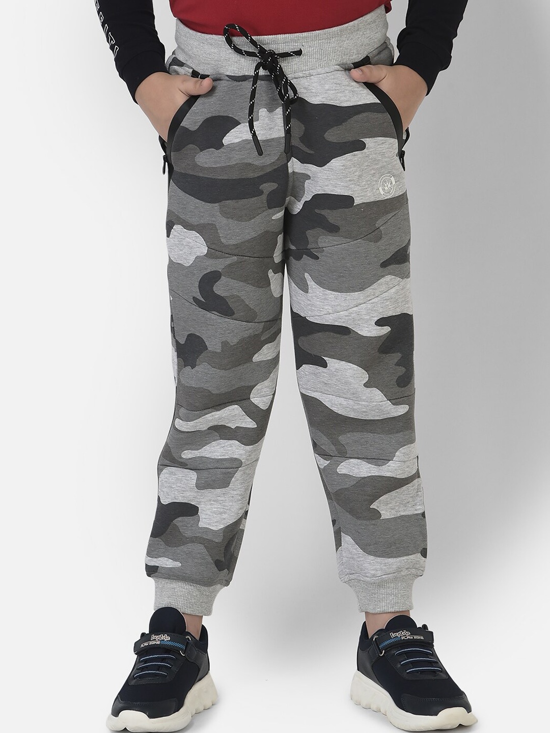 Crimsoune Club Boys Grey Melange Camouflage Printed Urban Slim Fit Joggers Trousers
Crimsoune Club Boys Grey Melange Camouflage Printed Urban Slim Fit Joggers Trousers