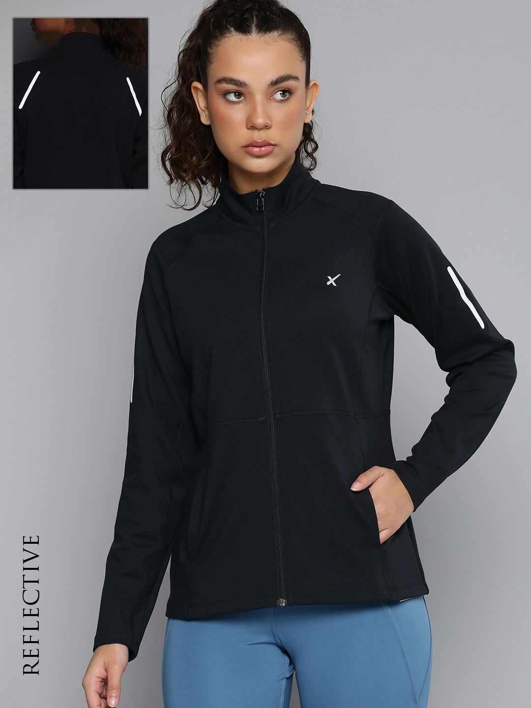 HRX by Hrithik Roshan Women Black Brand Logo Reflective Strip Gym Sporty Jacket
HRX by Hrithik Roshan Women Black Brand Logo Reflective Strip Gym Sporty Jacket