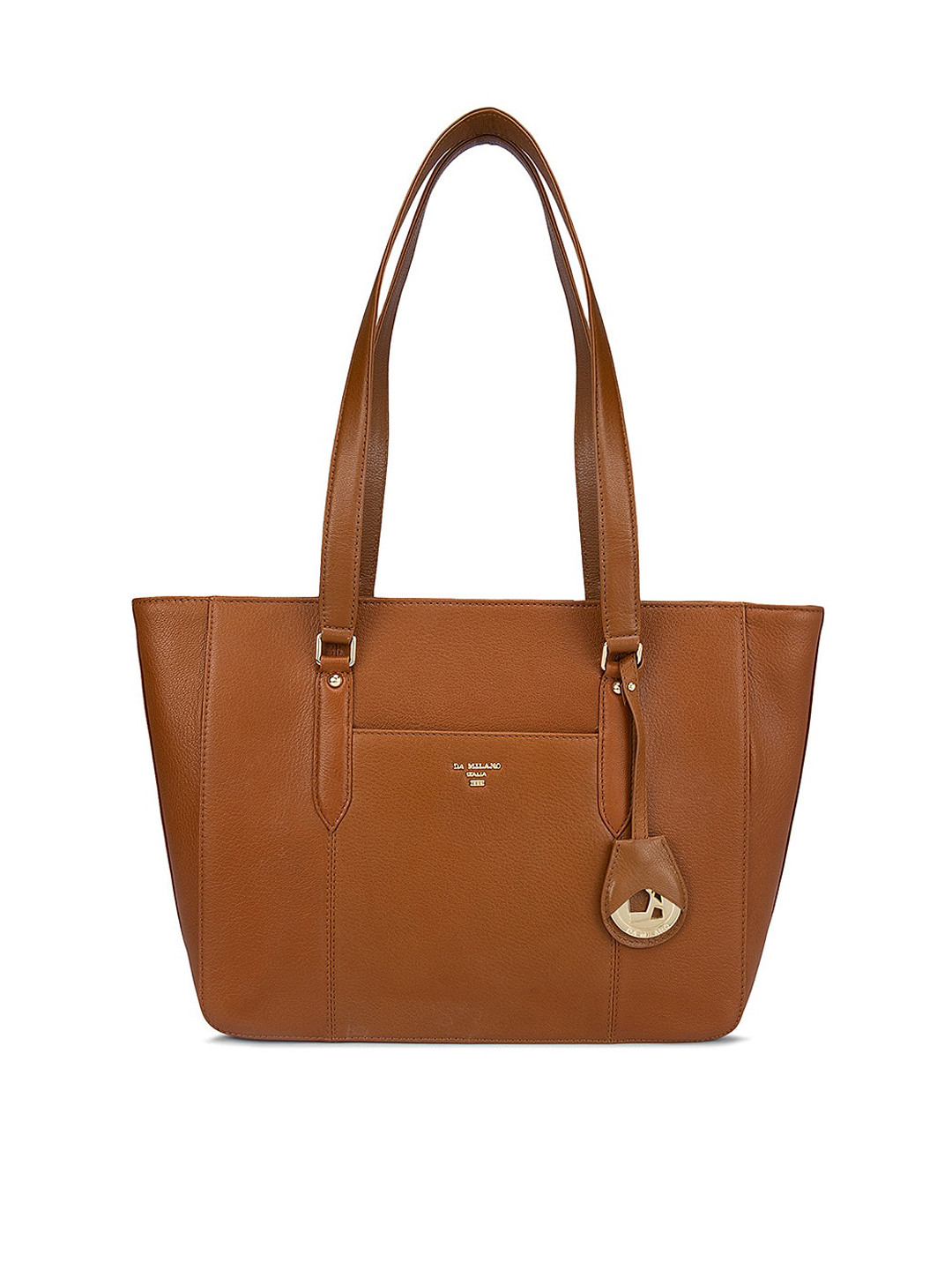 Da Milano Women Brown Textured Leather Shopper Shoulder Bag 
Da Milano Women Brown Textured Leather Shopper Shoulder Bag