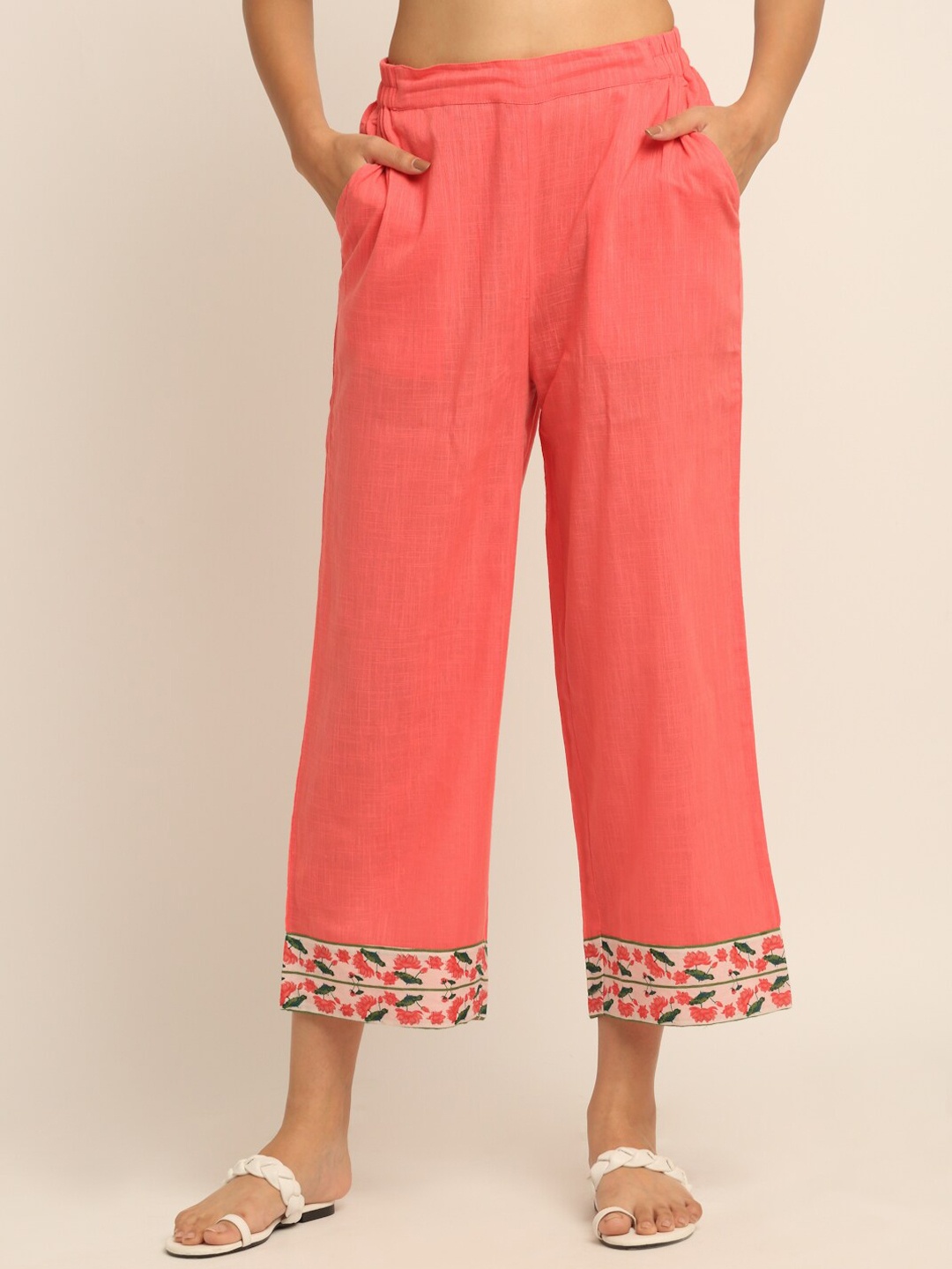 EK BY EKTA KAPOOR Women Coral Smart Straight Fit Slub Cotton Trousers With Contrast Hem
EK BY EKTA KAPOOR Women Coral Smart Straight Fit Slub Cotton Trousers With Contrast Hem