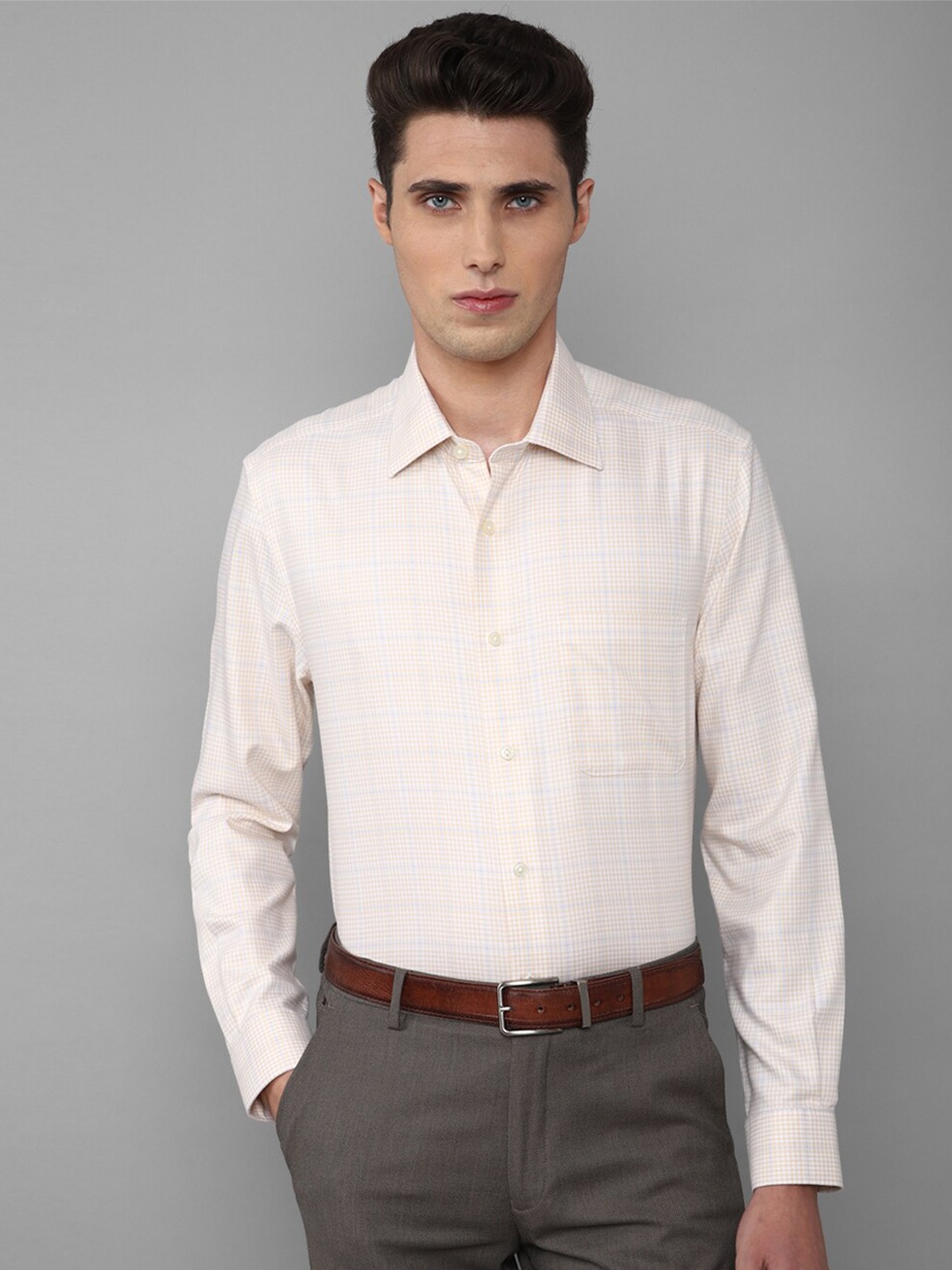 Louis Philippe Permapress Men Cream-Coloured Cotton Slim Fit Tartan Checks Checked Wrinkle Free Formal Shirt
Louis Philippe Permapress Men Cream-Coloured Cotton Slim Fit Tartan Checks Checked Wrinkle Free Formal Shirt