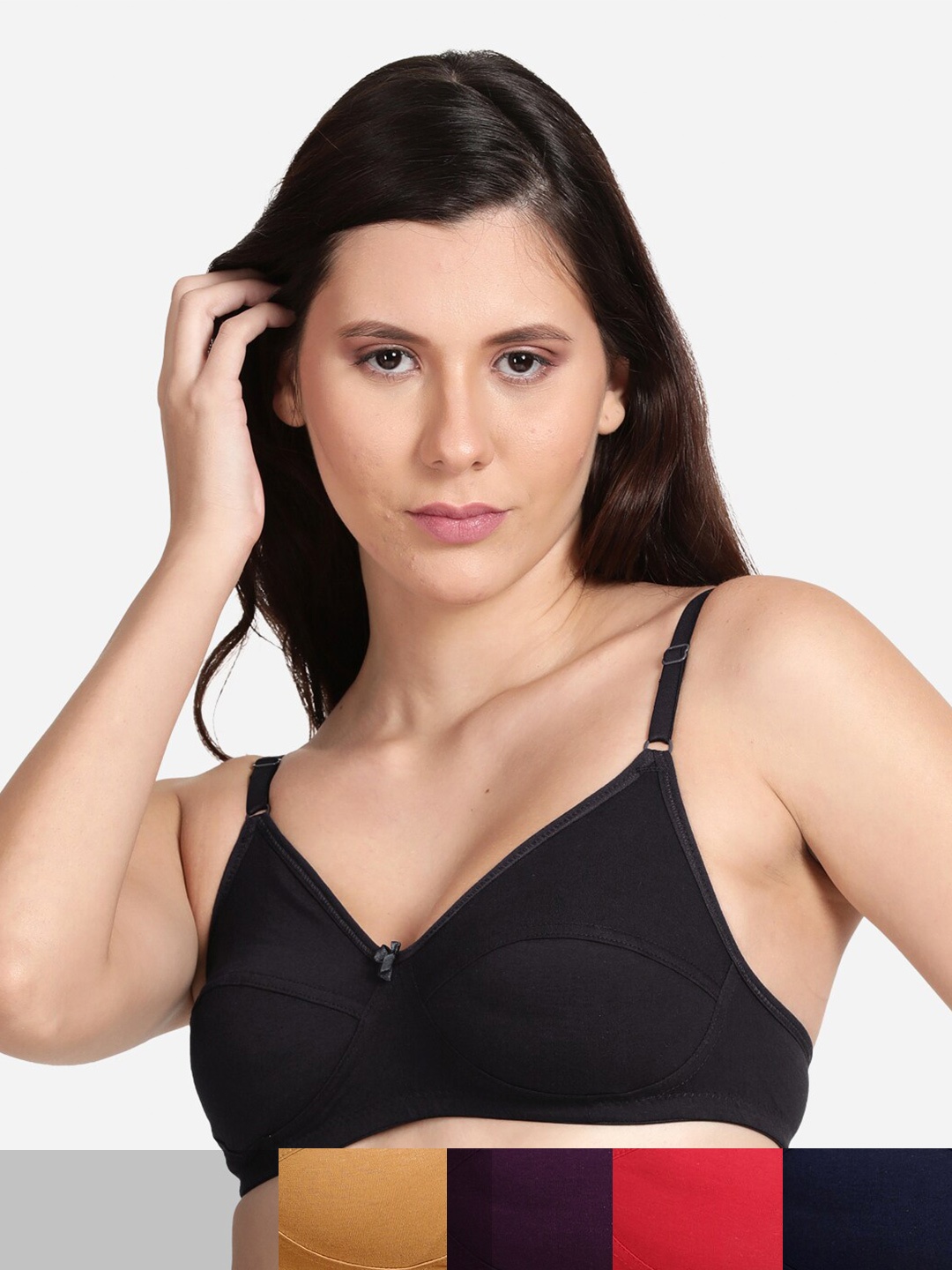 shyaway Pack of 5 Black & Red Bra