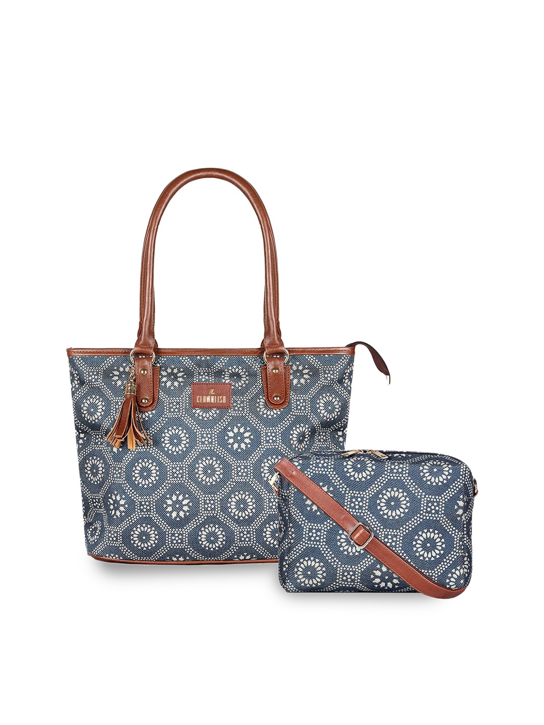 THE CLOWNFISH Percy & Isla Women Ethnic Motifs Printed Shopper Shoulder Bag with Sling Bag, Grey
THE CLOWNFISH Percy & Isla Women Ethnic Motifs Printed Shopper Shoulder Bag with Sling Bag, Grey