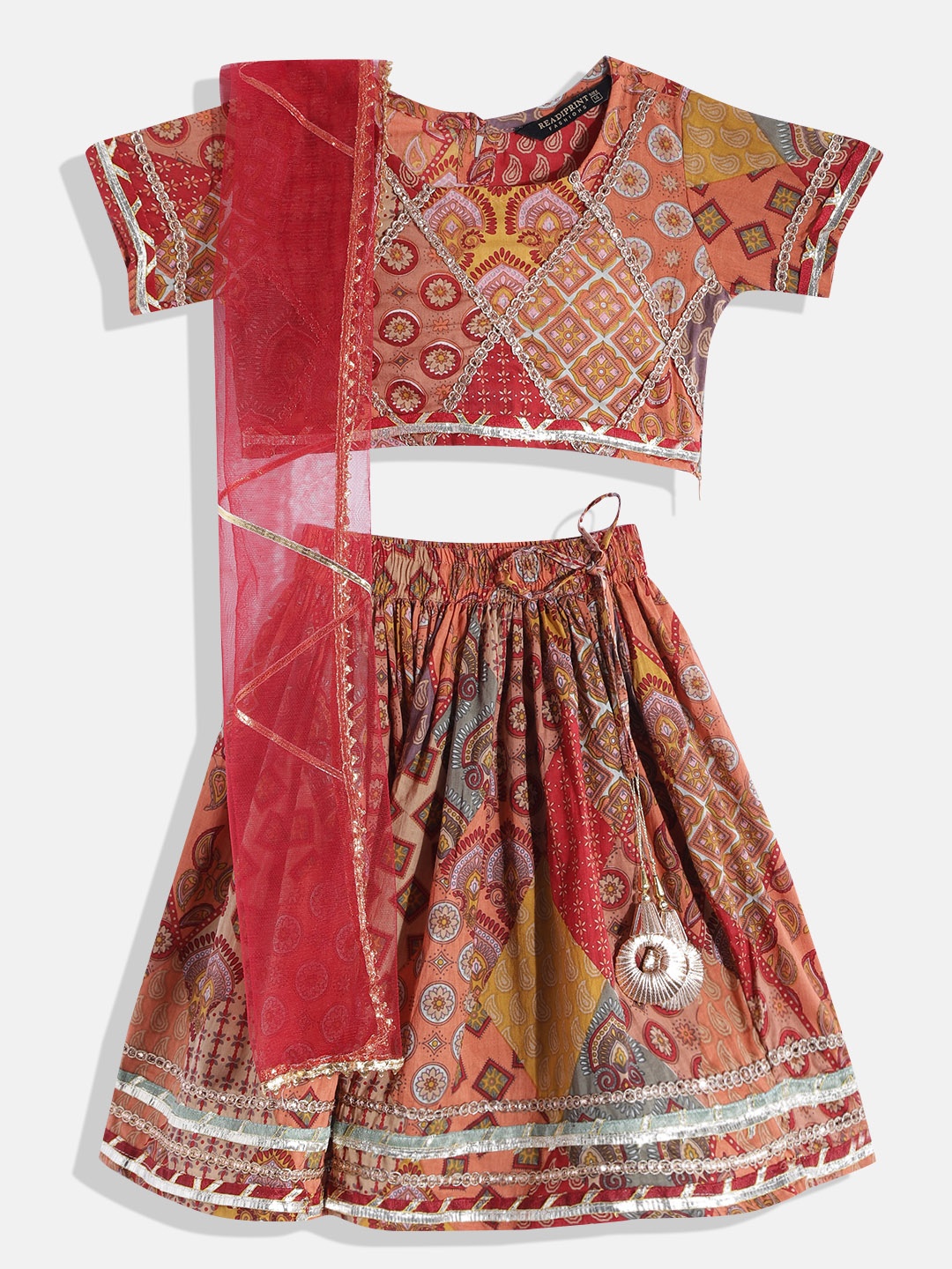 Readiprint Fashions Girls Maroon & Orange Printed Ready to Wear Lehenga & Blouse With Dupatta
Readiprint Fashions Girls Maroon & Orange Printed Ready to Wear Lehenga & Blouse With Dupatta