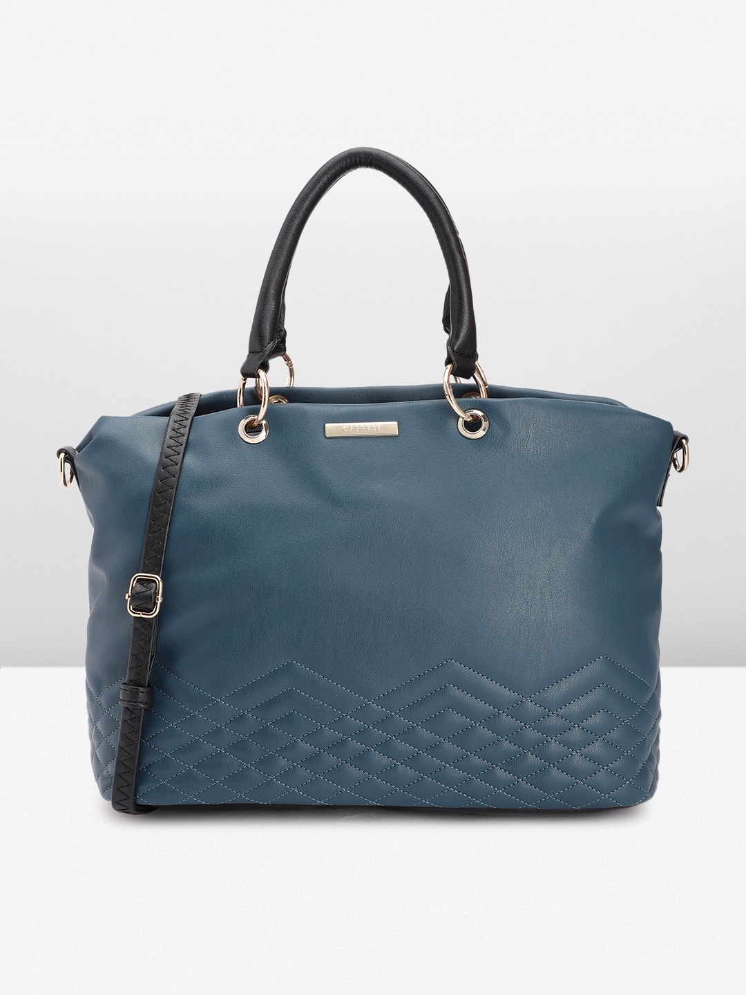 Caprese Textured Handheld Bag, Teal
