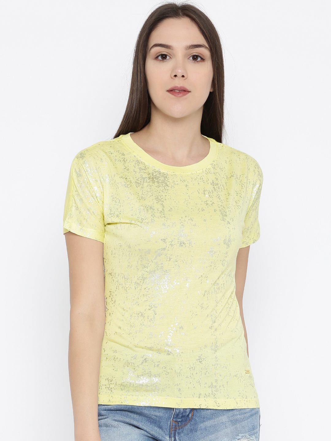 Park Avenue Women Yellow Printed Top
