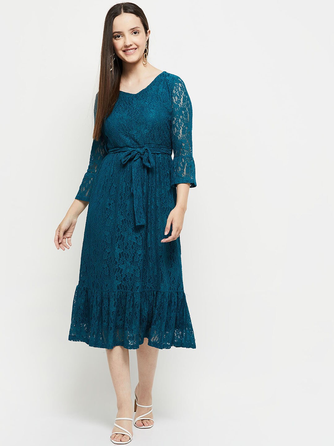 max Teal Midi Dress