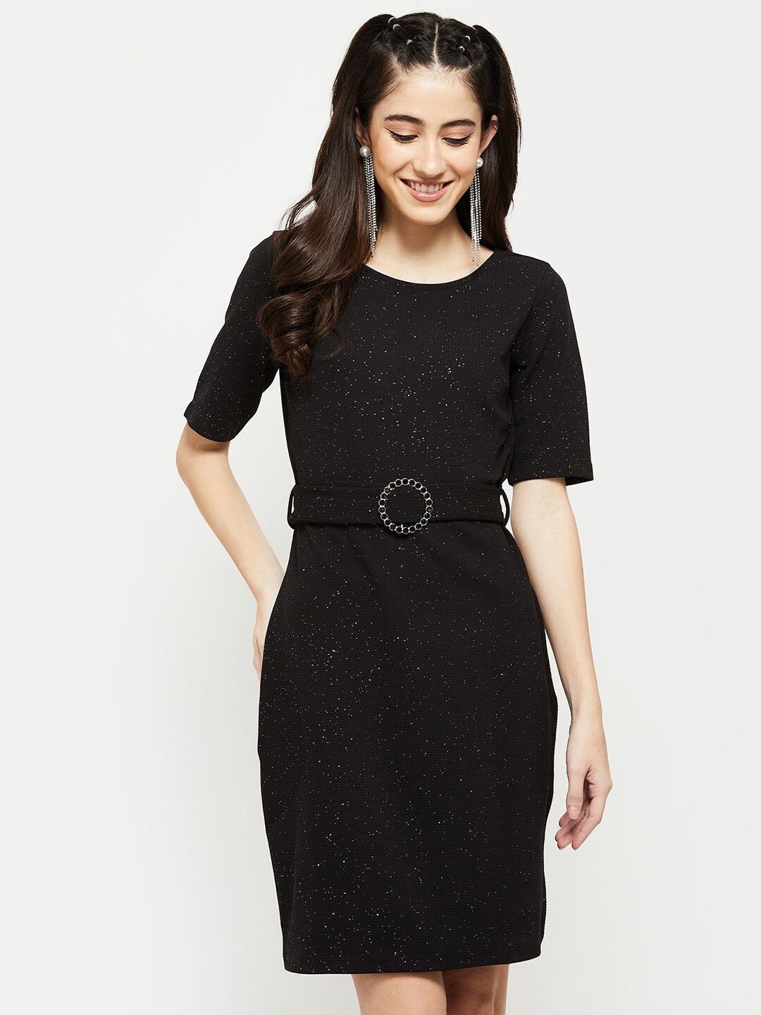 max Black Sheath Dress