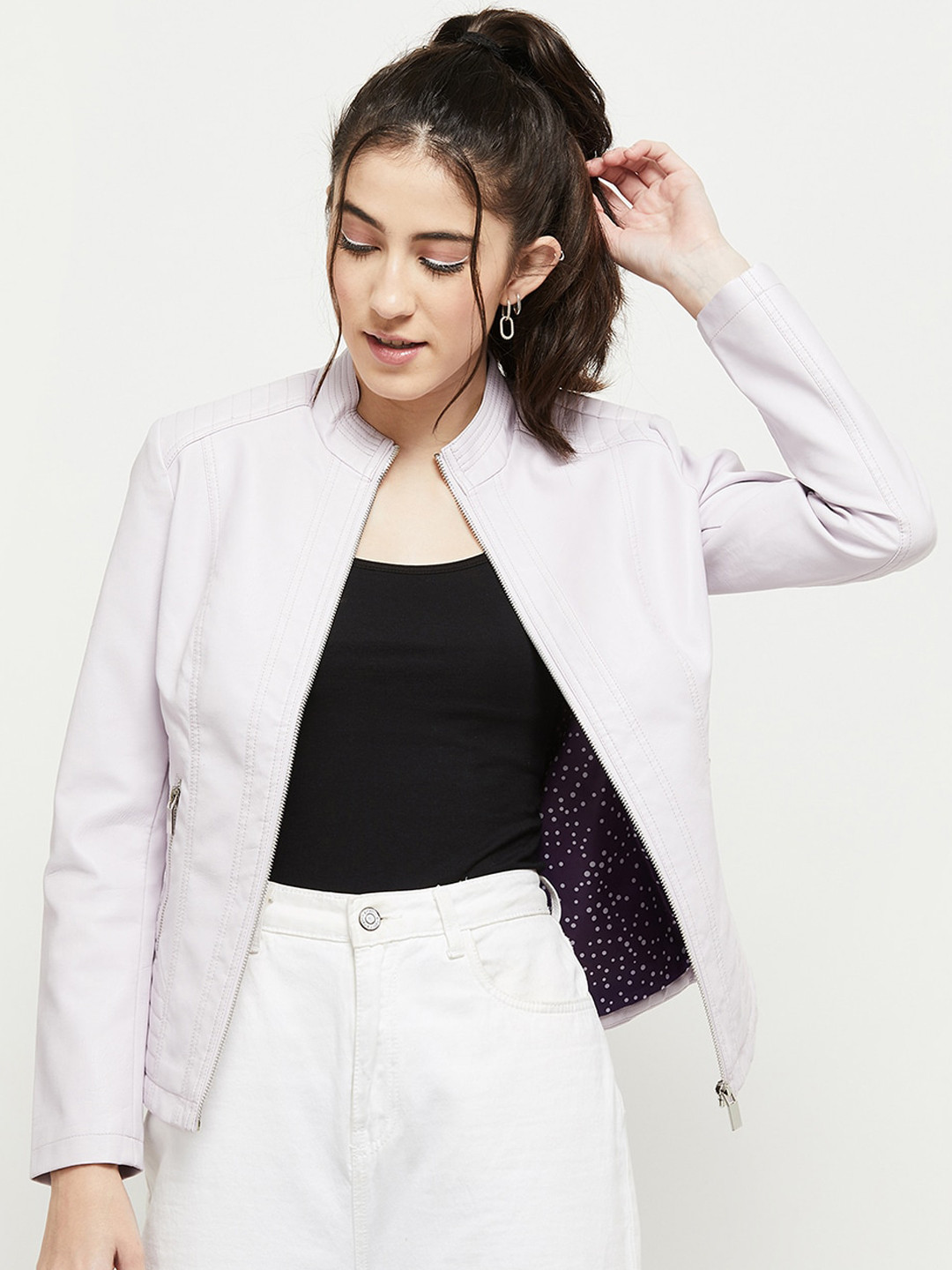 max Women Lavender Tailored Jacket
max Women Lavender Tailored Jacket