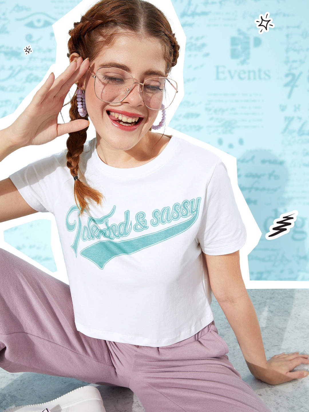 HERE&NOW Women Pure Cotton Typography Printed Round Neck Crop T-shirt, White
HERE&NOW Women Pure Cotton Typography Printed Round Neck Crop T-shirt, White