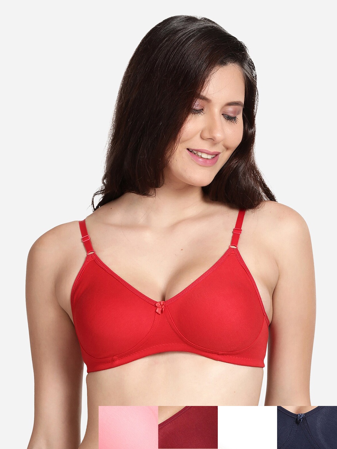 shyaway Pack Of 5 Cotton Bra, Pink