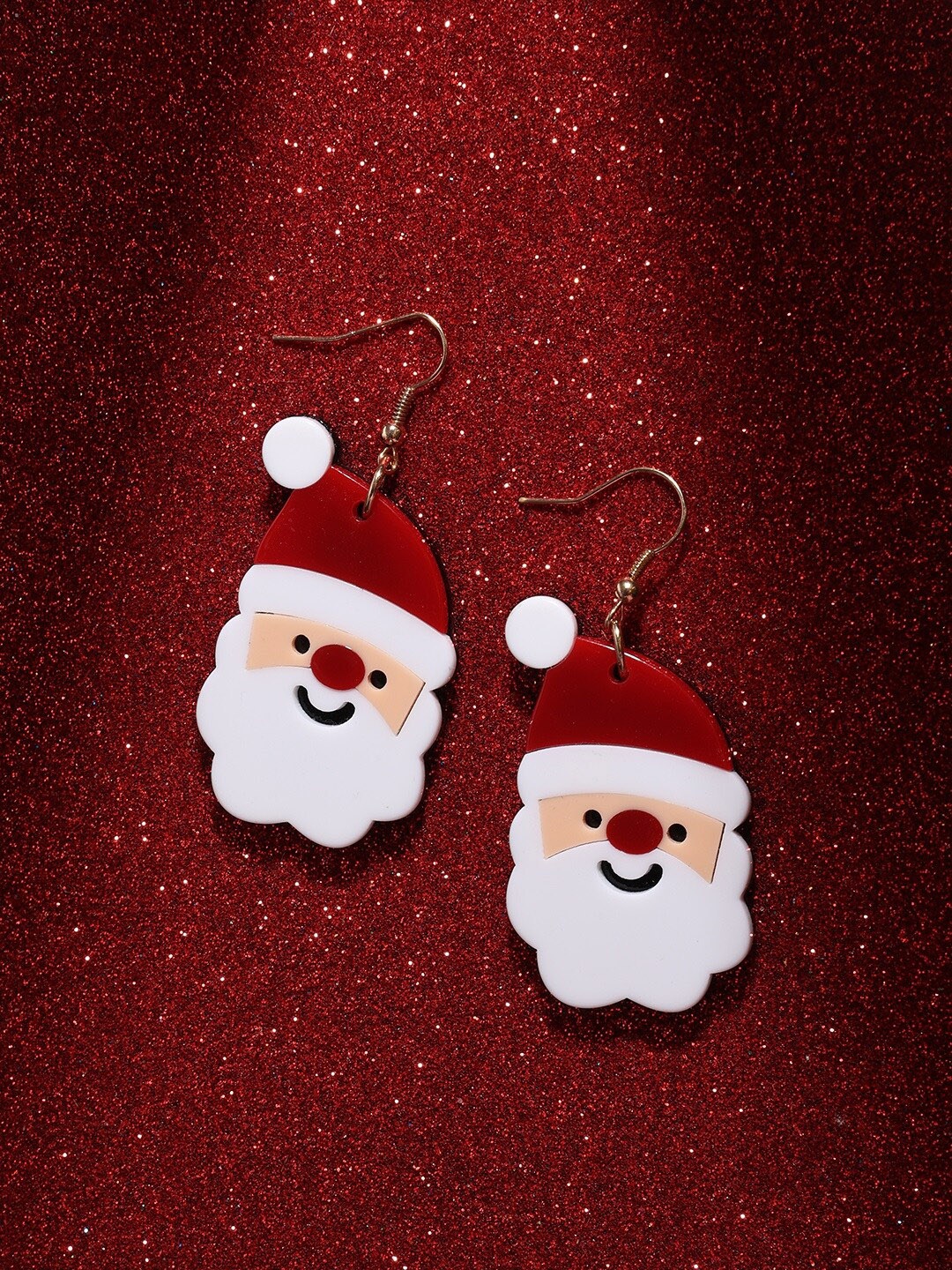 Accessorize Santa Shaped Resin Drop Earrings, Red