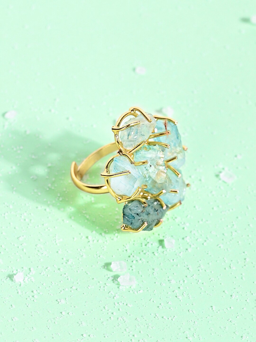 Mikoto by FableStreet Women Gold-Plated Blue Quartz Stone Studded Adjustable Ring
Mikoto by FableStreet Women Gold-Plated Blue Quartz Stone Studded Adjustable Ring