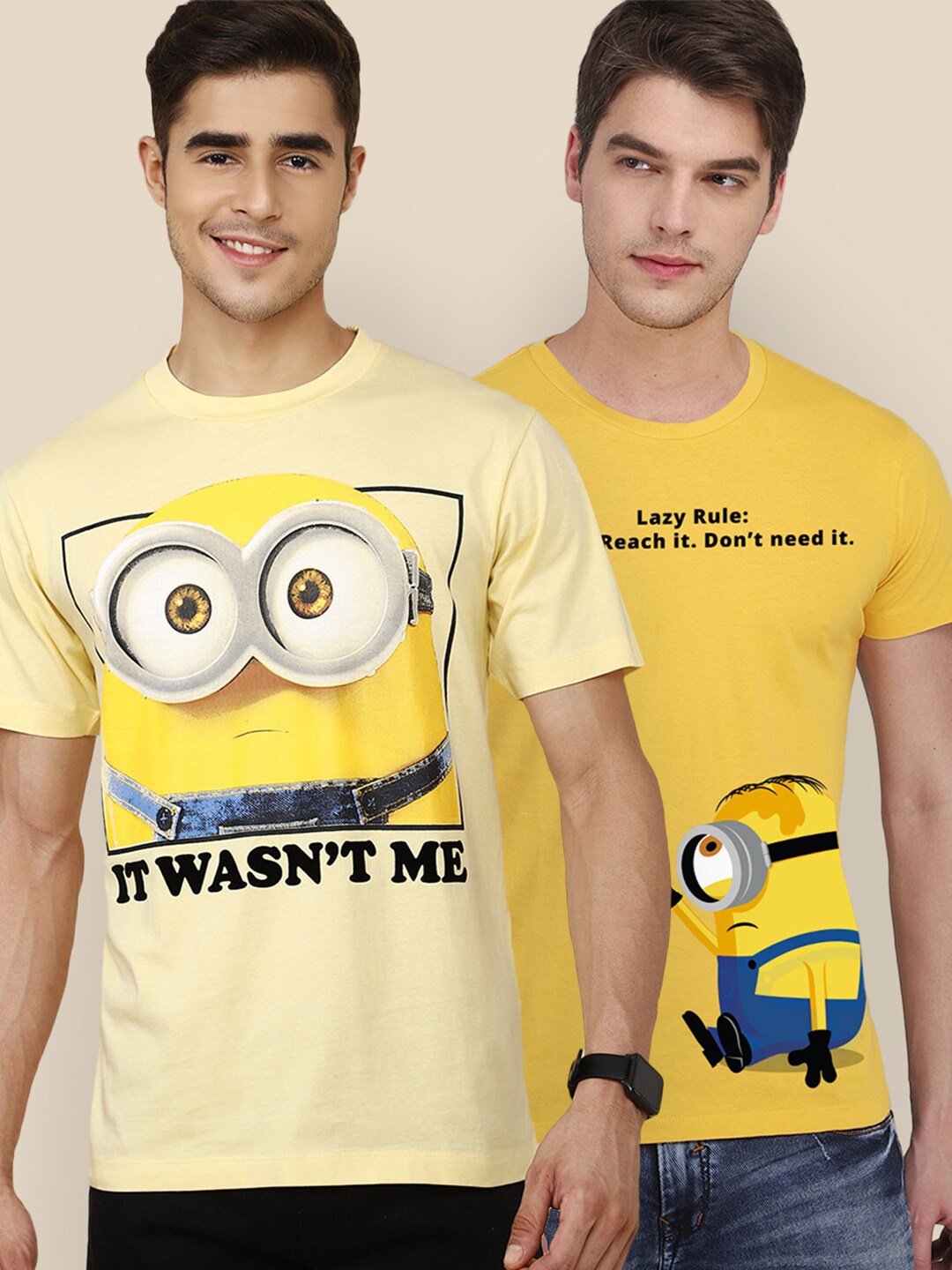 Free Authority Men Yellow & Cream-Coloured Pack Of 2 Minions Printed cotton T-shirts
Free Authority Men Yellow & Cream-Coloured Pack Of 2 Minions Printed cotton T-shirts