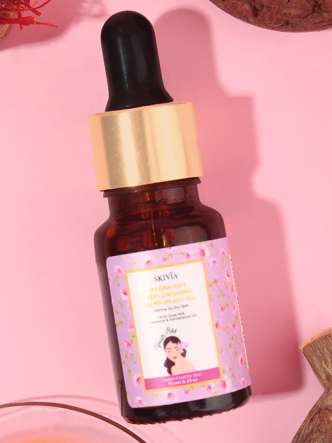 SKIVIA Overnight Replenishing Kumkumadi Face Oil Mini with Goat Milk & Vitamin E - 10ml, Purple
SKIVIA Overnight Replenishing Kumkumadi Face Oil Mini with Goat Milk & Vitamin E - 10ml, Purple