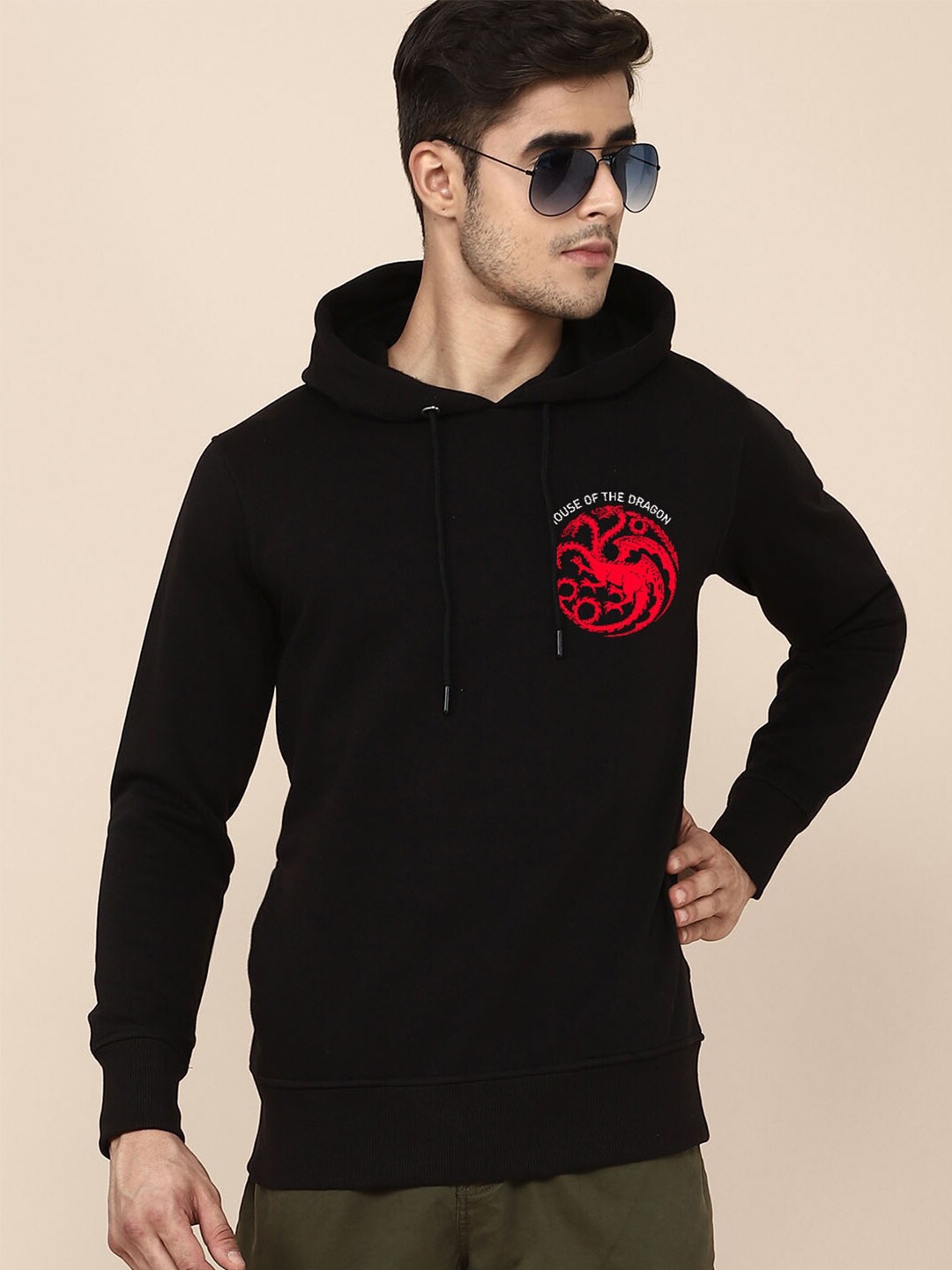 Free Authority Men Black House of Dragon Printed Pure Cotton Hooded Sweatshirt, White
Free Authority Men Black House of Dragon Printed Pure Cotton Hooded Sweatshirt, White