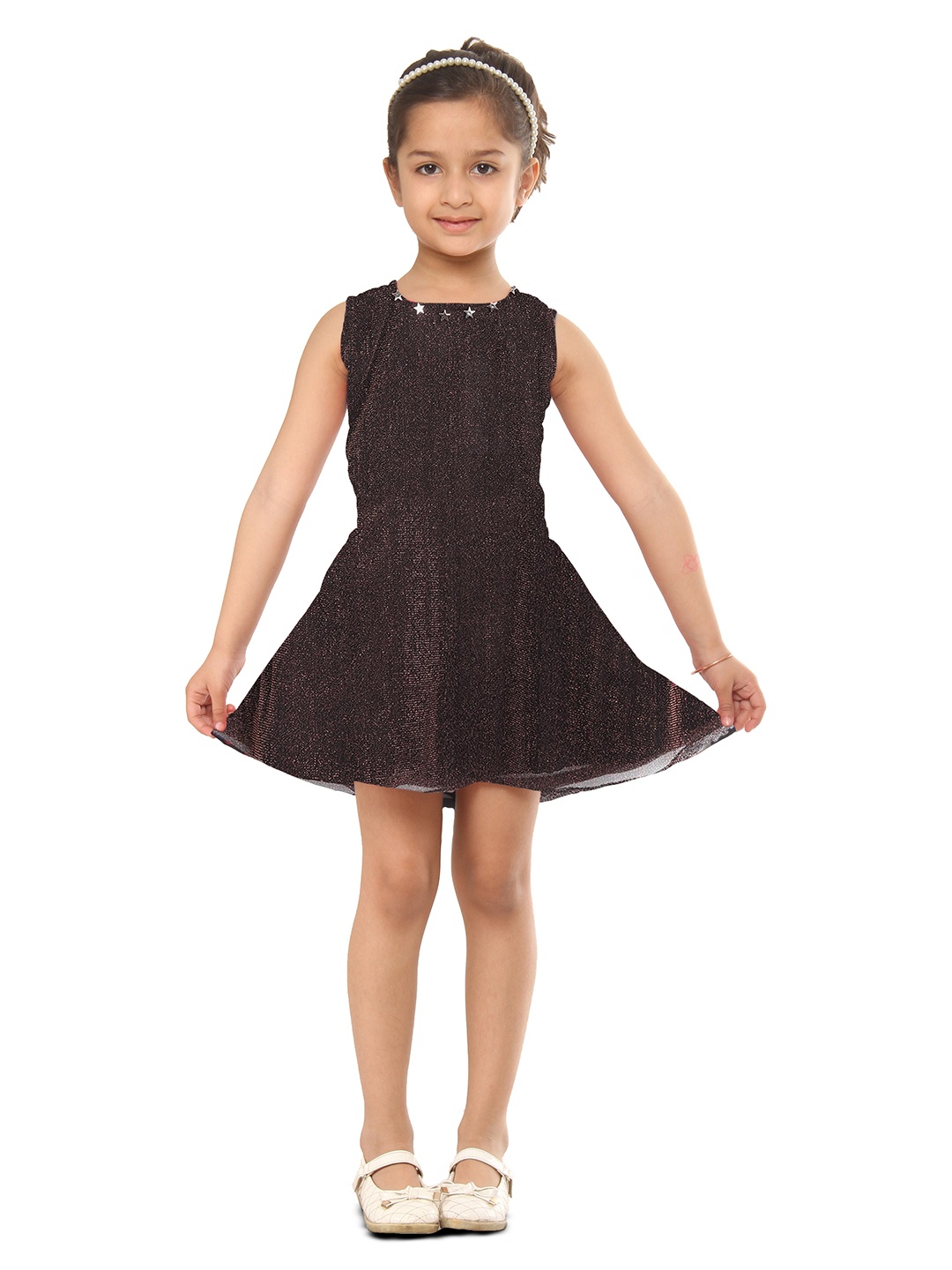 Kids On Board Girls Brown Net Dress