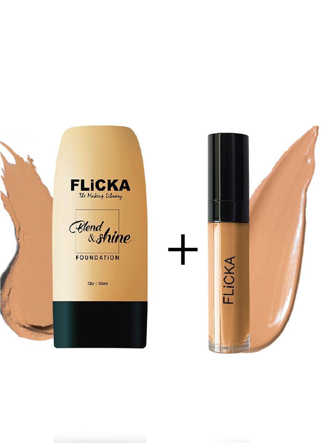 FLiCKA Set of Blend & Shine Foundation 30ml- Coffee & Cover Story Concealer 8.5ml - Walnut, Beige
FLiCKA Set of Blend & Shine Foundation 30ml- Coffee & Cover Story Concealer 8.5ml - Walnut, Beige