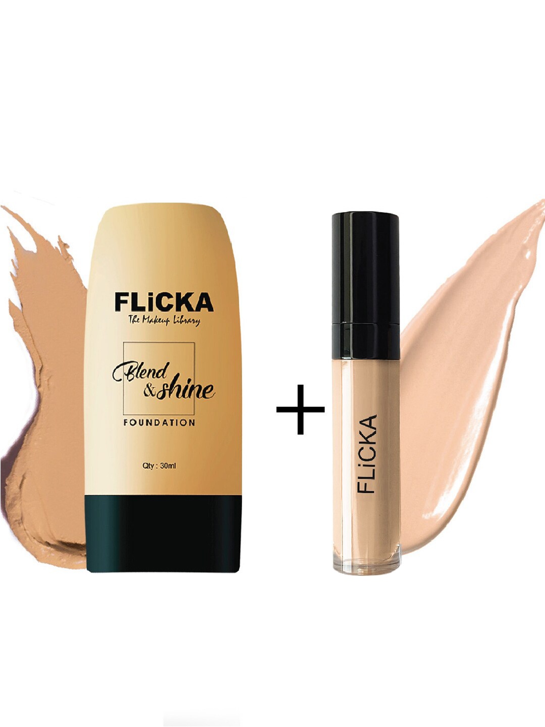 FLiCKA Set of 2 Blend & Shine Foundation 30ML & Liquid Concealer 8.5ML -Ivory - Walnut, Off white
FLiCKA Set of 2 Blend & Shine Foundation 30ML & Liquid Concealer 8.5ML -Ivory - Walnut, Off white