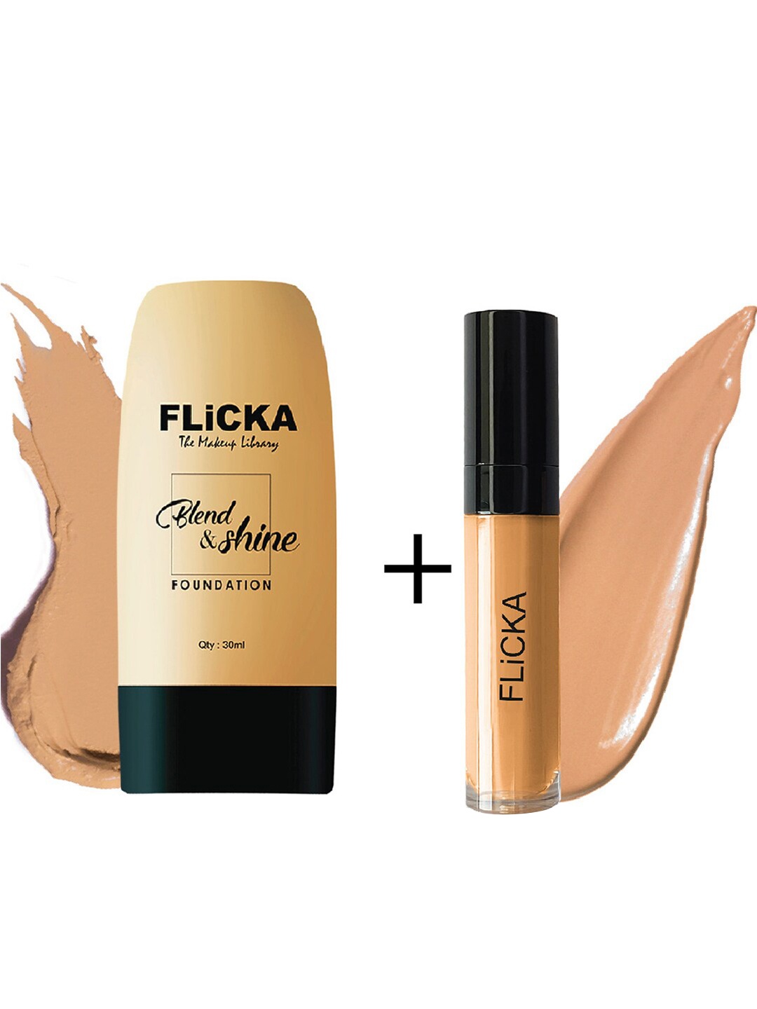FLiCKA Set of Blend & Shine Foundation 30ml & Cover Story Concealer 8.5ml - Caramel, Beige
FLiCKA Set of Blend & Shine Foundation 30ml & Cover Story Concealer 8.5ml - Caramel, Beige