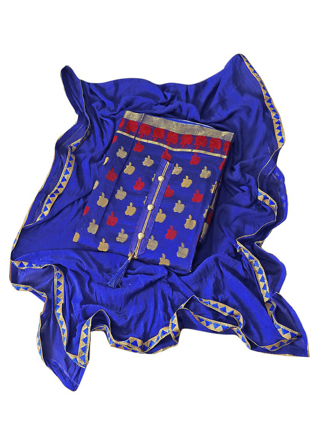 KALINI Blue & Red Unstitched Dress Material
KALINI Blue & Red Unstitched Dress Material