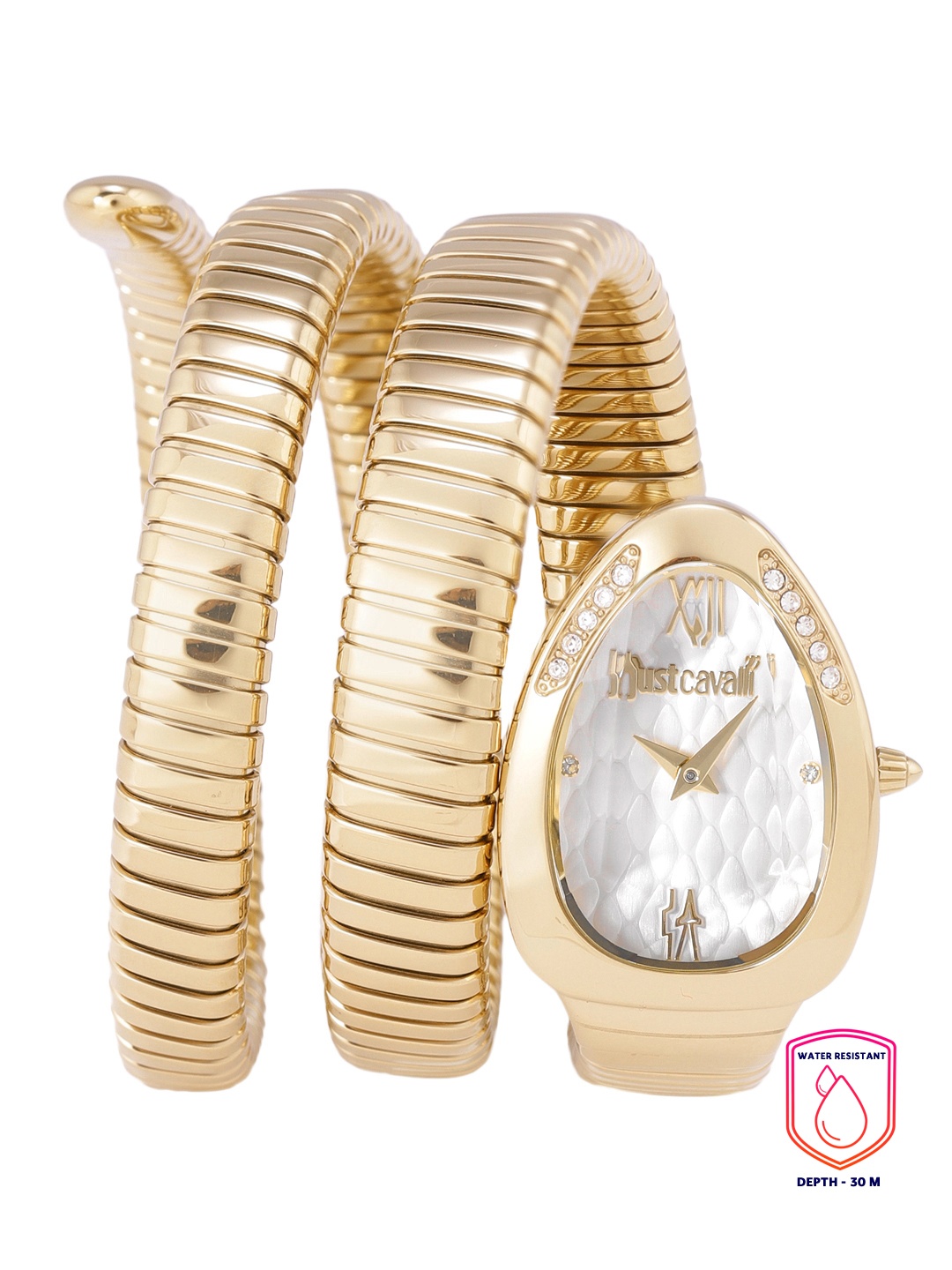 Just Cavalli Women White Dial & Gold Toned Wrap Around Straps Analogue Watch JC1L224M0035
Just Cavalli Women White Dial & Gold Toned Wrap Around Straps Analogue Watch JC1L224M0035