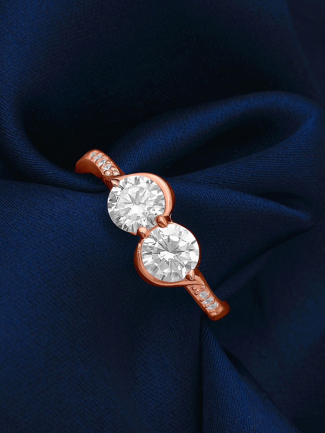 SILBERRY Rose Gold-Toned & White Rose Gold-Plated 925 Sterling Silver CZ Studded Ring
SILBERRY Rose Gold-Toned & White Rose Gold-Plated 925 Sterling Silver CZ Studded Ring