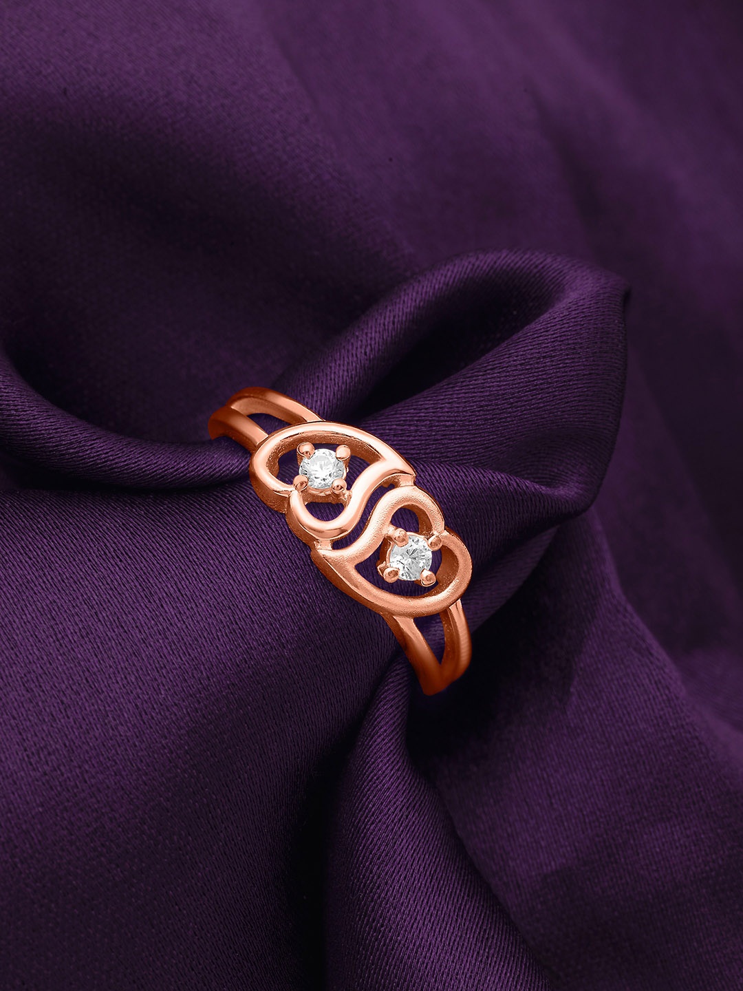 SILBERRY Rose Gold-Toned & White Rose Gold-Plated 925 Sterling Silver CZ Studded Ring
SILBERRY Rose Gold-Toned & White Rose Gold-Plated 925 Sterling Silver CZ Studded Ring