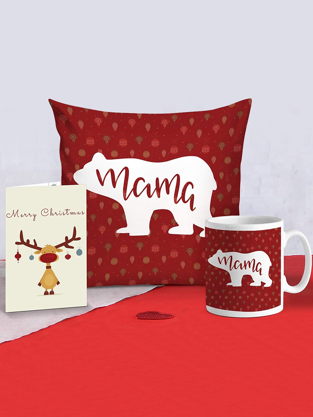 TIED RIBBONS Christmas Printed Cushion Cover with Filler Coffee Mug & Card Gift Pack, Red
TIED RIBBONS Christmas Printed Cushion Cover with Filler Coffee Mug & Card Gift Pack, Red