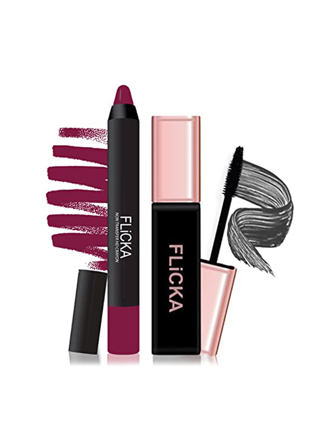 FLiCKA Lasting Lipsence Crayon Matte Lipstick - WineBerry + Lash It Out Mascara - Black, Magenta
FLiCKA Lasting Lipsence Crayon Matte Lipstick - WineBerry + Lash It Out Mascara - Black, Magenta