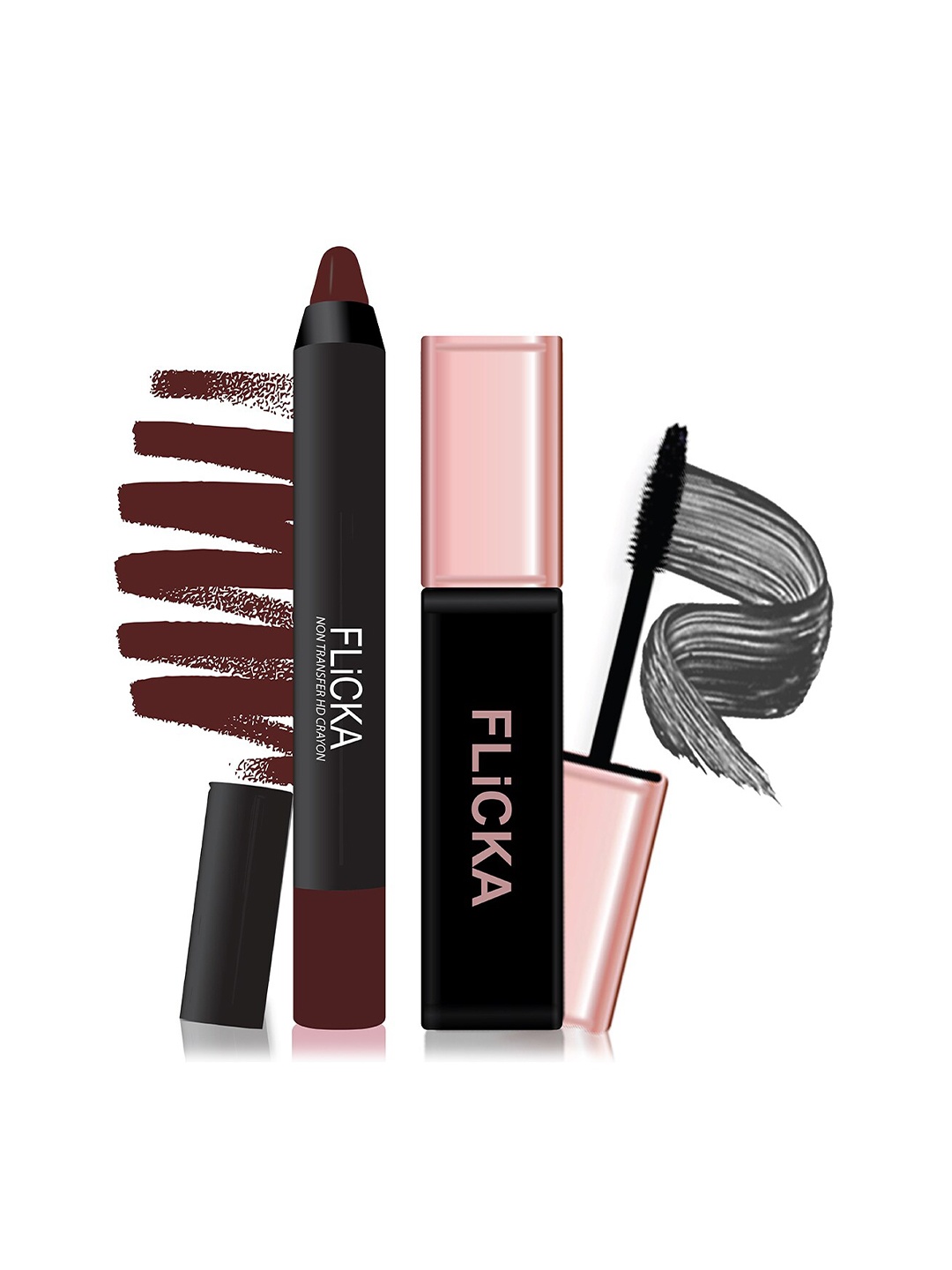 FLiCKA Set of Lipsence Crayon Matte Lipstick - Foody & Last it Out Mascara - Black, Brown
FLiCKA Set of Lipsence Crayon Matte Lipstick - Foody & Last it Out Mascara - Black, Brown