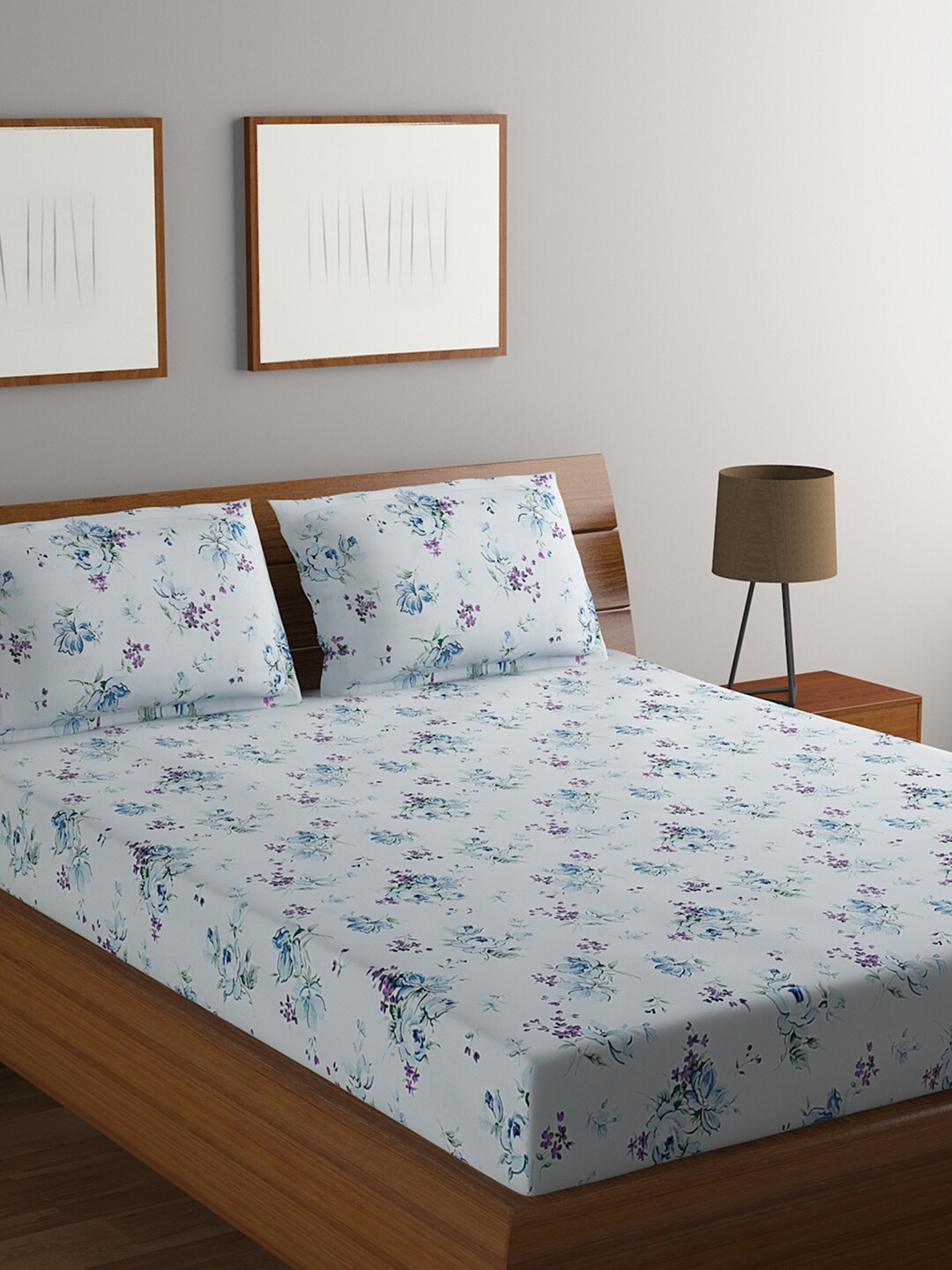 BOMBAY DYEING Blue & Violet Floral 164 TC Pure Cotton King Bedsheet with 2 Pillow Covers
BOMBAY DYEING Blue & Violet Floral 164 TC Pure Cotton King Bedsheet with 2 Pillow Covers