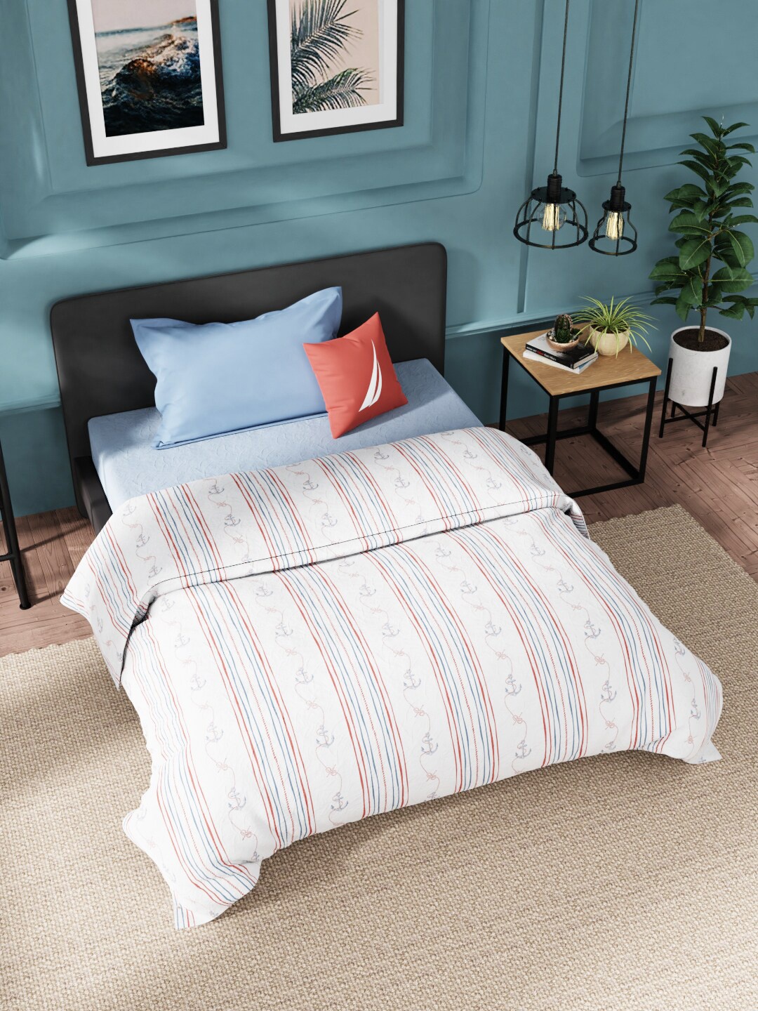 Nautica White & Blue Striped AC Room 120 GSM Pure Cotton Super Soft Single Bed Quilt
Nautica White & Blue Striped AC Room 120 GSM Pure Cotton Super Soft Single Bed Quilt