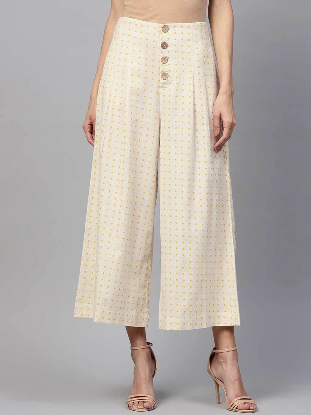DIVA WALK EXCLUSIVE Women Off White Printed Original Fit High-Rise Pleated Cotton Trouser
DIVA WALK EXCLUSIVE Women Off White Printed Original Fit High-Rise Pleated Cotton Trouser