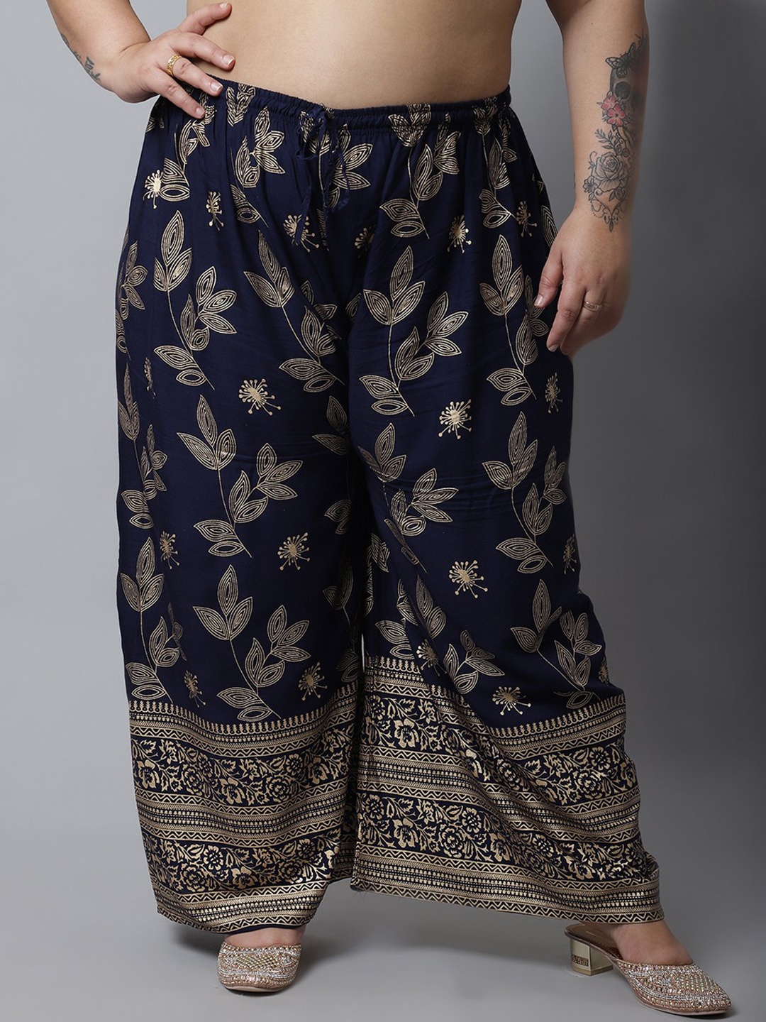 Miaz Lifestyle Women Plus Size Pack of 3 Ethnic Motifs Printed Cotton Palazzos, Blue
Miaz Lifestyle Women Plus Size Pack of 3 Ethnic Motifs Printed Cotton Palazzos, Blue