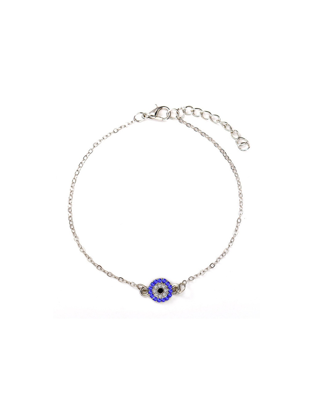 Young & Forever Women Stainless Steel Silver-Plated Blue Crystal Studded Evil Eye Anklet
Young & Forever Women Stainless Steel Silver-Plated Blue Crystal Studded Evil Eye Anklet