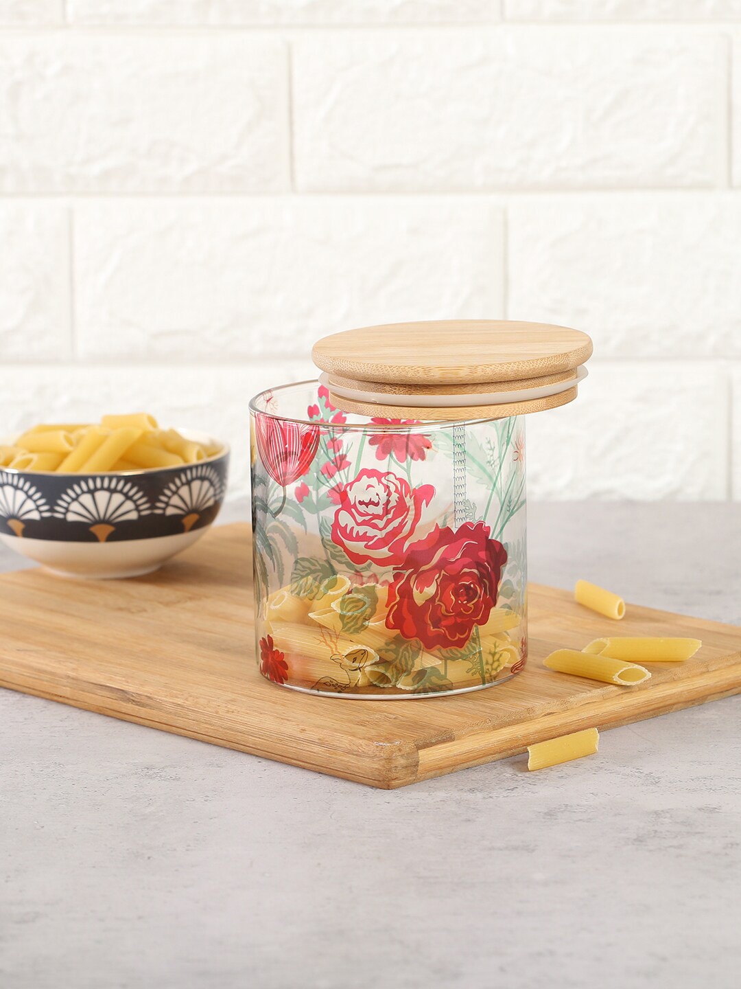 India Circus by Krsnaa Mehta Transparent Floral Printed Glass Kitchen Storage Jar 680 ml
India Circus by Krsnaa Mehta Transparent Floral Printed Glass Kitchen Storage Jar 680 ml