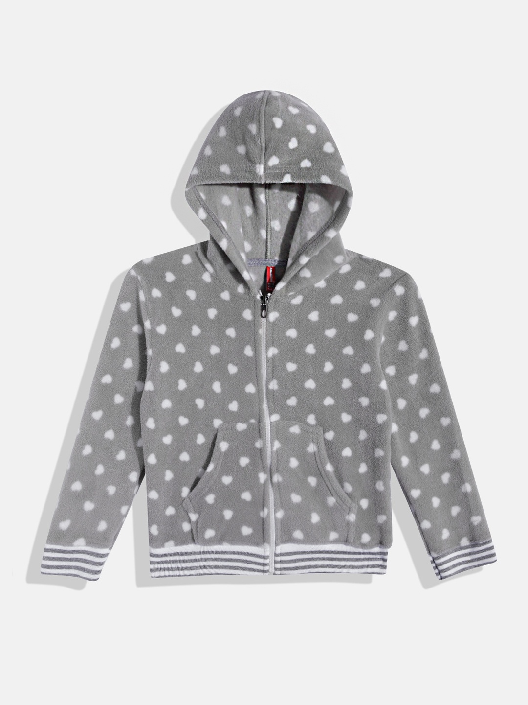 GAME BEGINS Girls Polka Dots Printed Premium Cotton Hooded Front-Open Sweatshirt, Grey
GAME BEGINS Girls Polka Dots Printed Premium Cotton Hooded Front-Open Sweatshirt, Grey