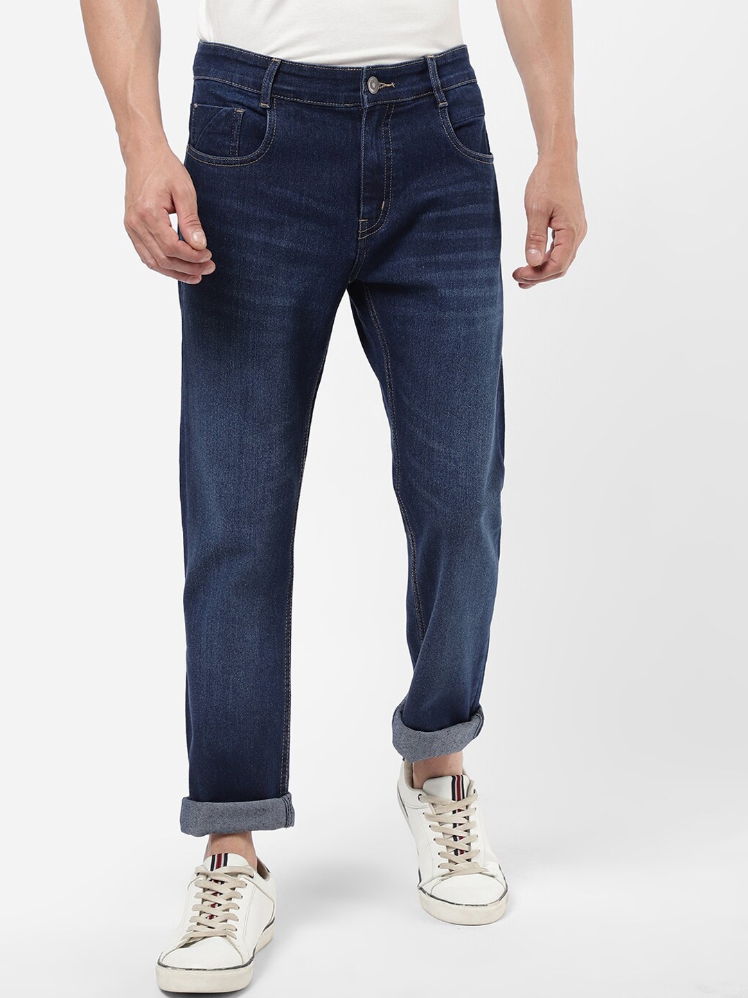 R&B Men Blue Slim Fit Light Fade Jeans