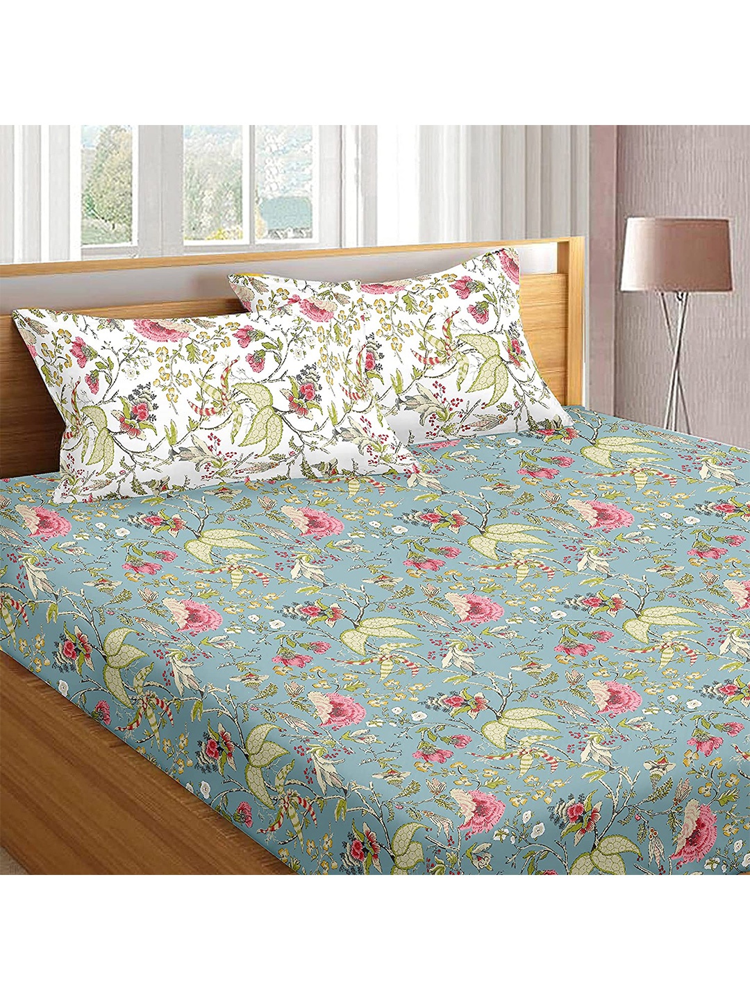 Trance Home Linen Calicut 180 TC Cotton Queen Flat Bedsheet with 2 Pillow Covers, Green
Trance Home Linen Calicut 180 TC Cotton Queen Flat Bedsheet with 2 Pillow Covers, Green