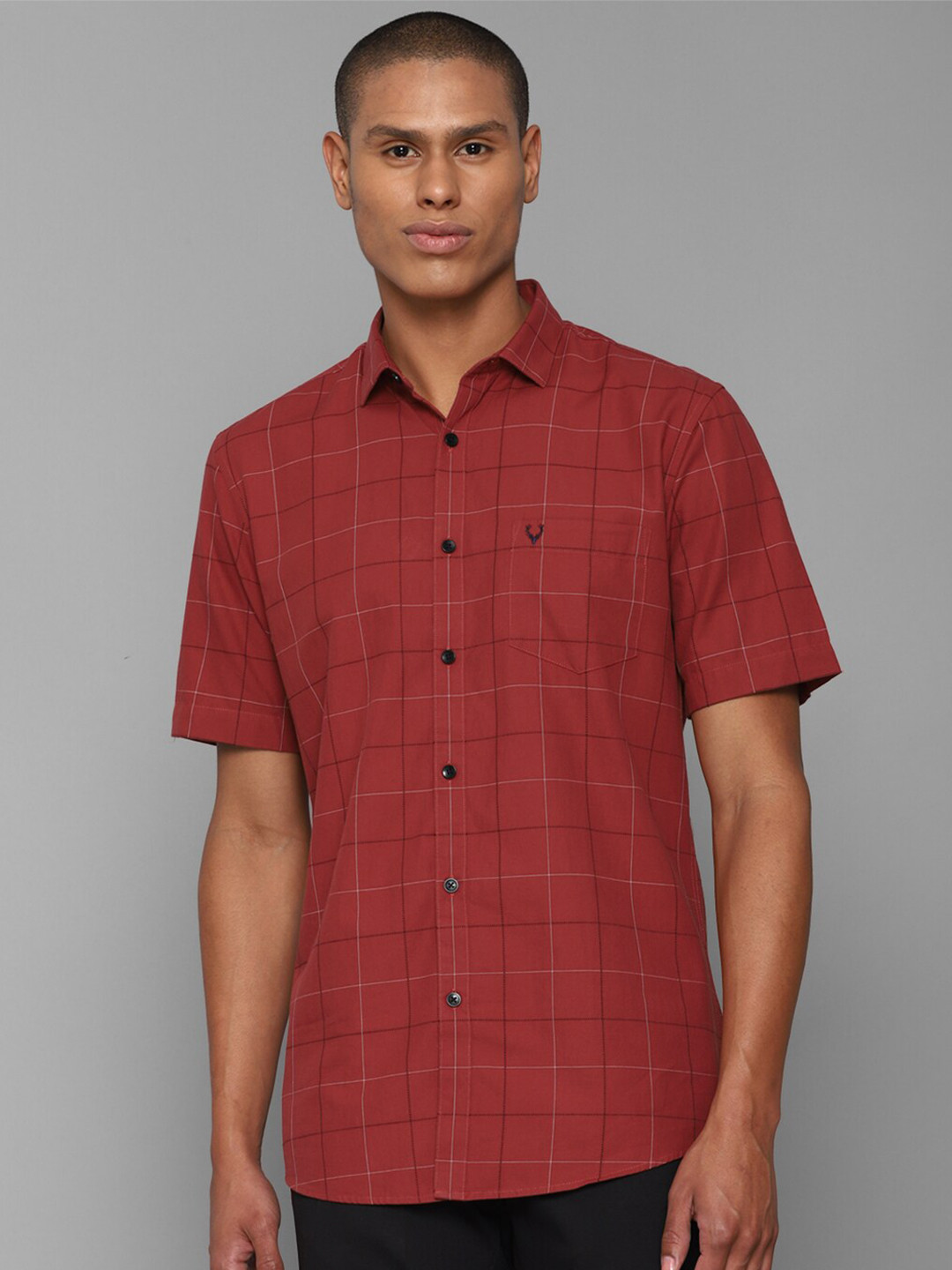 Allen Solly Men Red Slim Fit Windowpane Checks Pure Cotton Casual Shirt 
Allen Solly Men Red Slim Fit Windowpane Checks Pure Cotton Casual Shirt