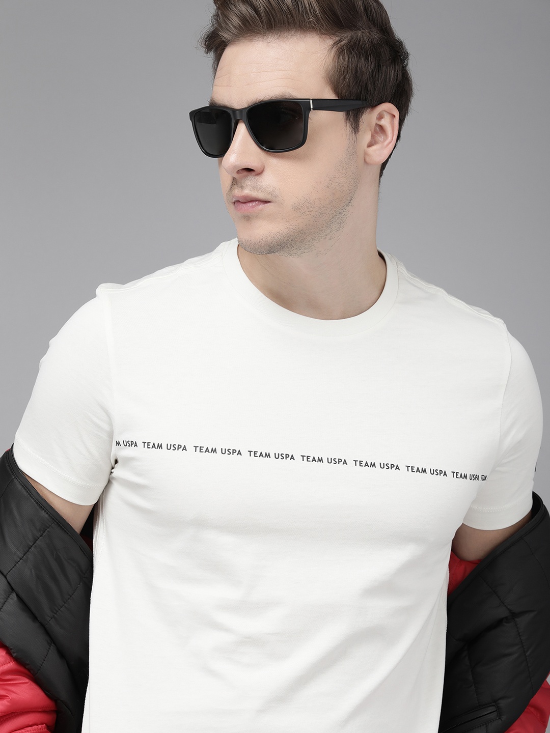 U.S. Polo Assn. Denim Co. Men Solid Pure Cotton Round Neck T-shirt With Typography Detail, Off white
U.S. Polo Assn. Denim Co. Men Solid Pure Cotton Round Neck T-shirt With Typography Detail, Off white