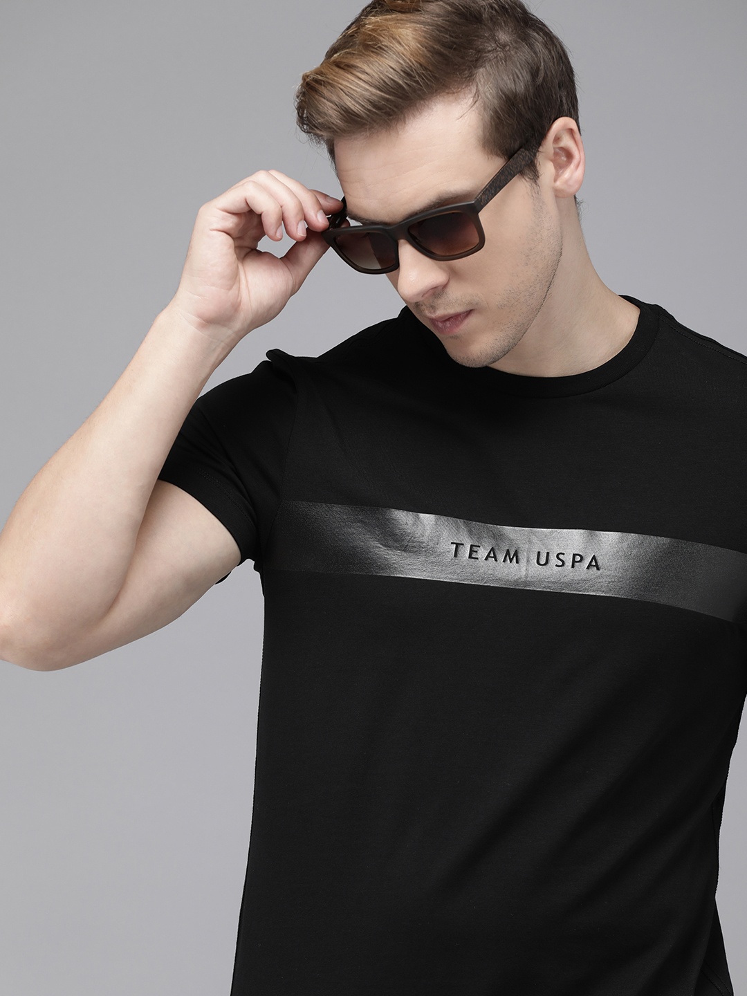 U.S. Polo Assn. Denim Co. Men Solid Round Neck Casual T-shirt With Striped Detail, Black
U.S. Polo Assn. Denim Co. Men Solid Round Neck Casual T-shirt With Striped Detail, Black