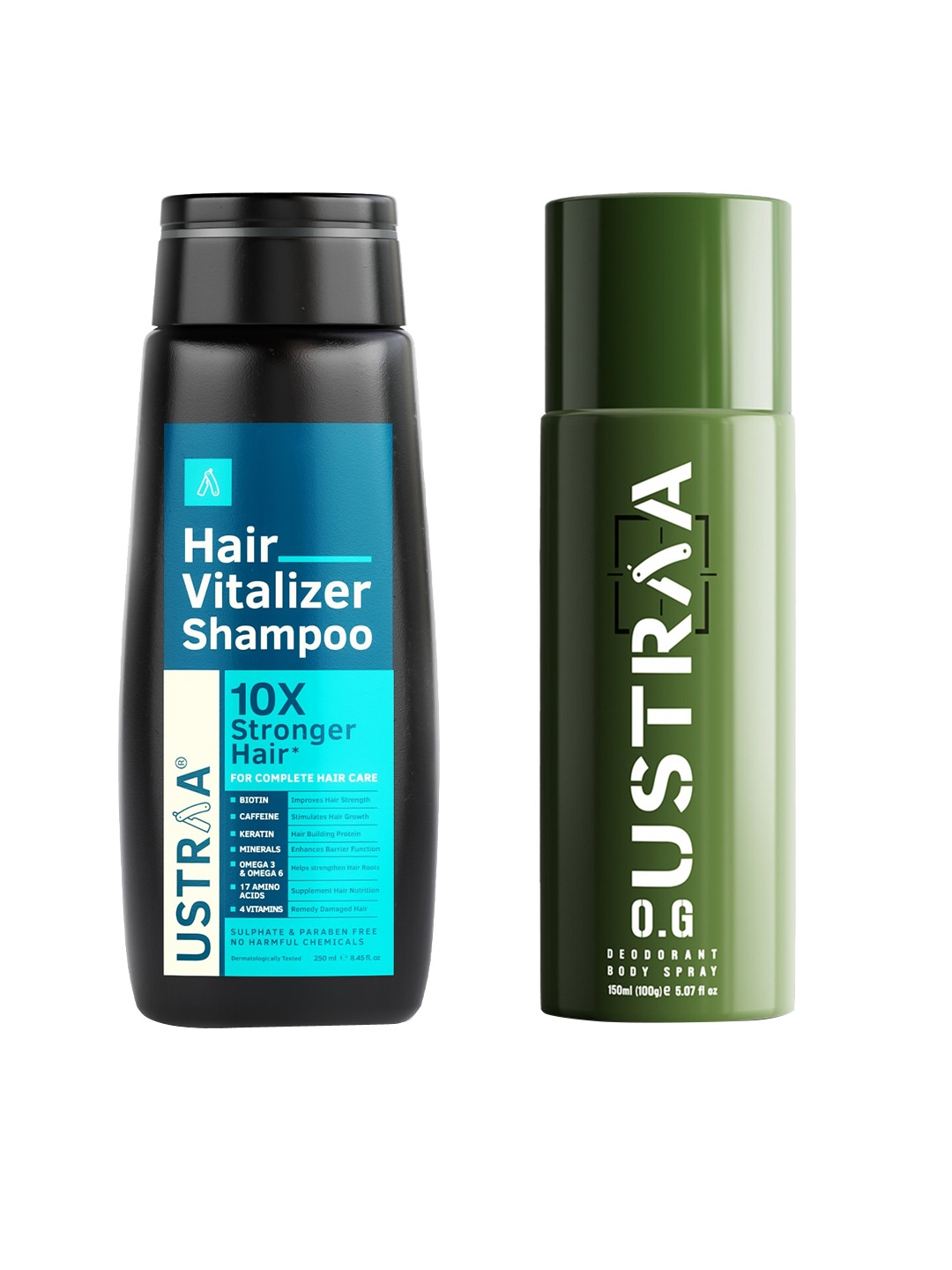 Ustraa Men Set of O.G. Deodorant Body Spray 150 ml + Hair Vitalizer Shampoo 250 ml, Blue
Ustraa Men Set of O.G. Deodorant Body Spray 150 ml + Hair Vitalizer Shampoo 250 ml, Blue
