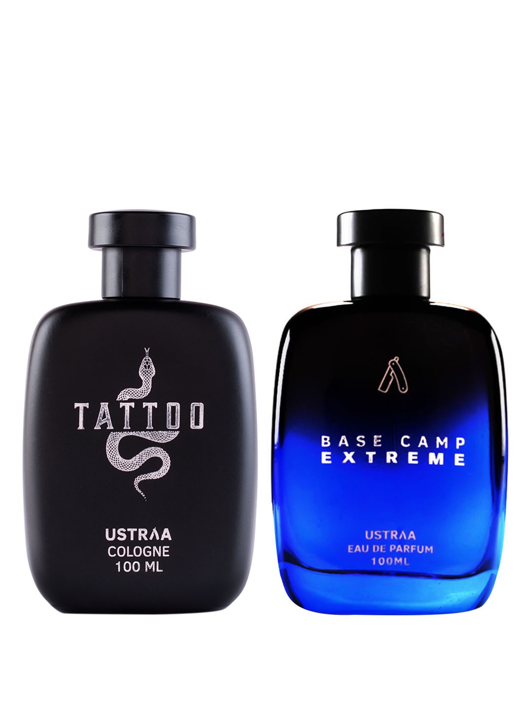 Ustraa Men Set of Tattoo Cologne & Base Camp Extreme Eau De Parfum - 100 ml Each, Blue
Ustraa Men Set of Tattoo Cologne & Base Camp Extreme Eau De Parfum - 100 ml Each, Blue
