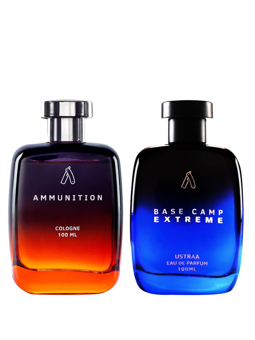Ustraa Men Set of Ammunition Cologne & Base Camp Extreme Eau De Parfum - 100 ml Each, Blue
Ustraa Men Set of Ammunition Cologne & Base Camp Extreme Eau De Parfum - 100 ml Each, Blue