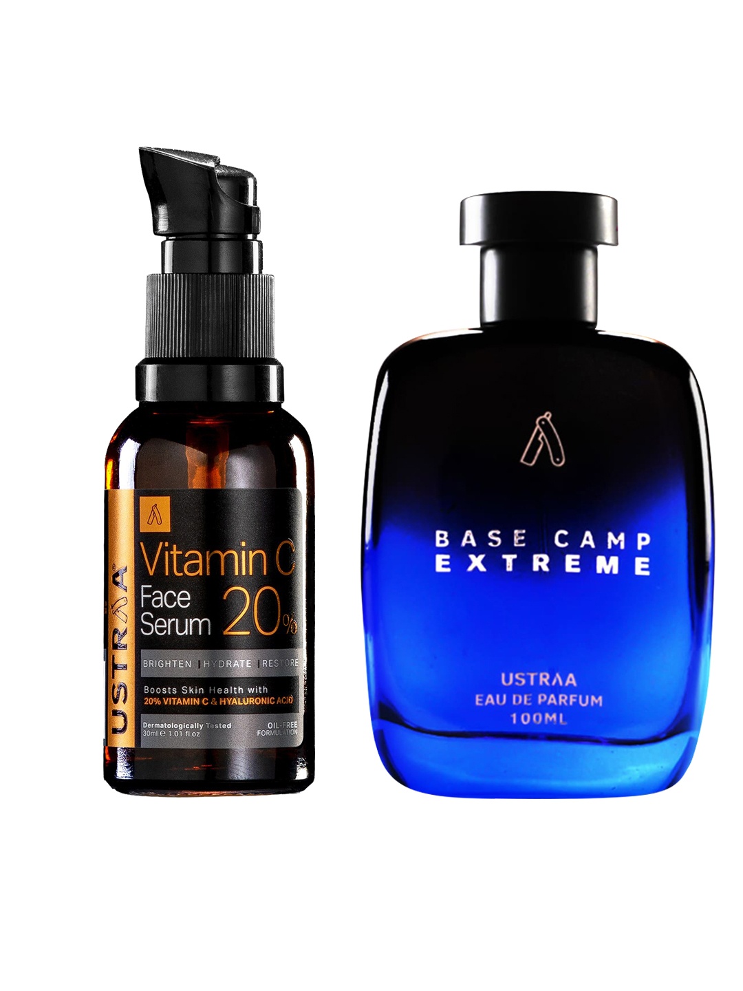 Ustraa Men Set of Base Camp Extreme EDP 100 ml + 20% Vitamin C Face Serum 30 ml, Blue
Ustraa Men Set of Base Camp Extreme EDP 100 ml + 20% Vitamin C Face Serum 30 ml, Blue