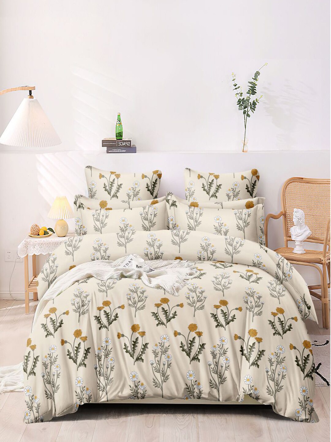 homewards Cream-Coloured & Green Floral Microfiber AC Room 150 GSM Double Bed Comforter
homewards Cream-Coloured & Green Floral Microfiber AC Room 150 GSM Double Bed Comforter
