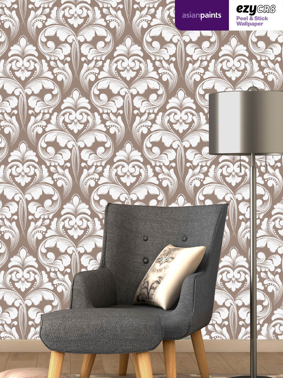 Asian Paints White & Brown Ornate Victorian Motifs Peel & Stick Self Adhesive Wallpaper
Asian Paints White & Brown Ornate Victorian Motifs Peel & Stick Self Adhesive Wallpaper
